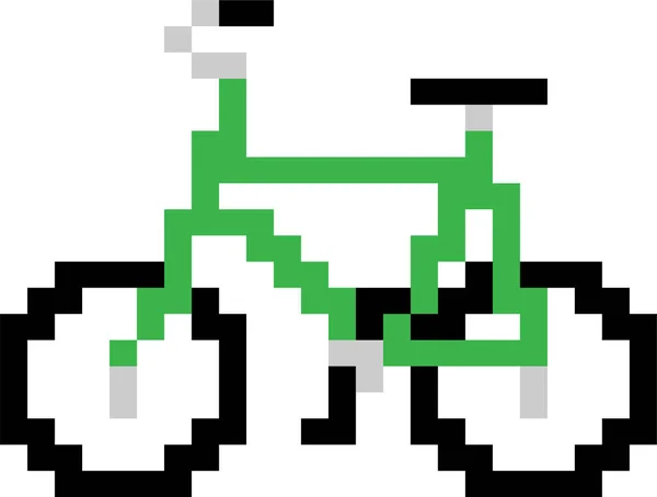 Pixel Art Vélo Isolé Sur Fond Blanc — Image vectorielle