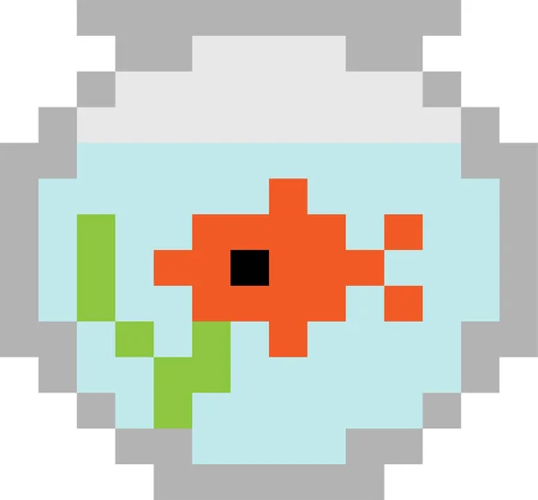 Ryba Misce Pikselowym Stylu Sztuki Odizolowanej Białym Tle — Wektor stockowy