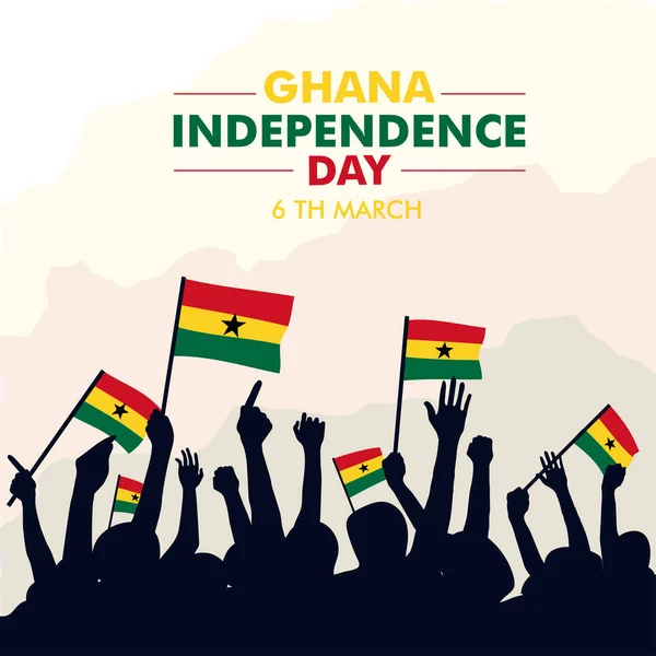 Uma Bandeira Dia Independência Gana — Vetor de Stock