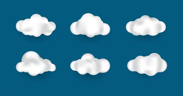 Illustrazione Vettoriale Nuvole Bianche Sfondo Blu — Vettoriale Stock