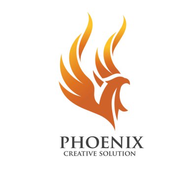 Beyaz arka planda izole edilmiş bir Phoenix baş logosu.