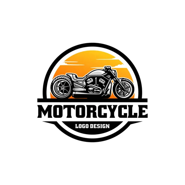 Diseño Del Logo Una Motocicleta Colores Naranja Negro — Vector de stock