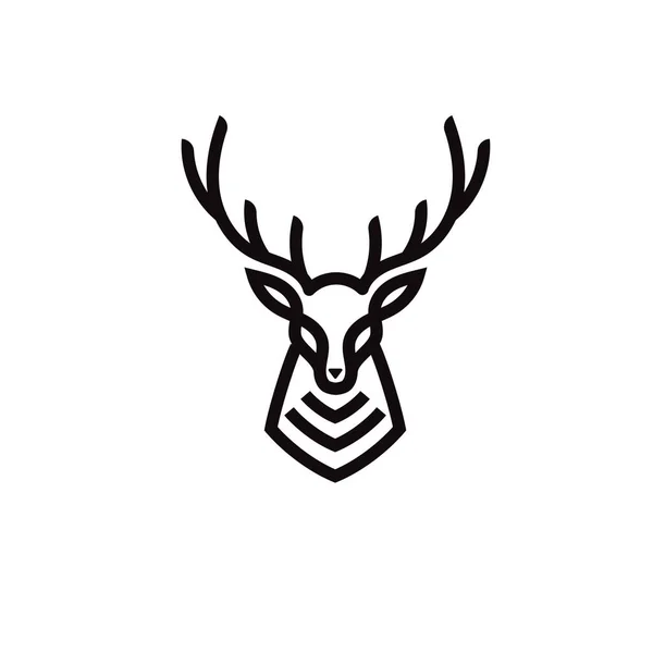 Logo Deer White Background — Stock Vector