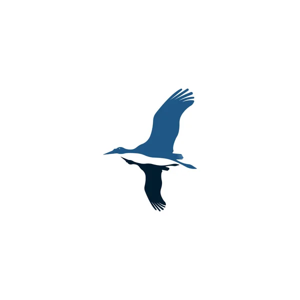 Logotipo Com Dois Pássaros Azuis Isolados Sobre Fundo Branco — Vetor de Stock