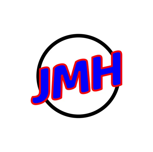 Lettres Alphabétiques Jmh Intérieur Cercle Pour Logo Isolé Sur Fond — Image vectorielle