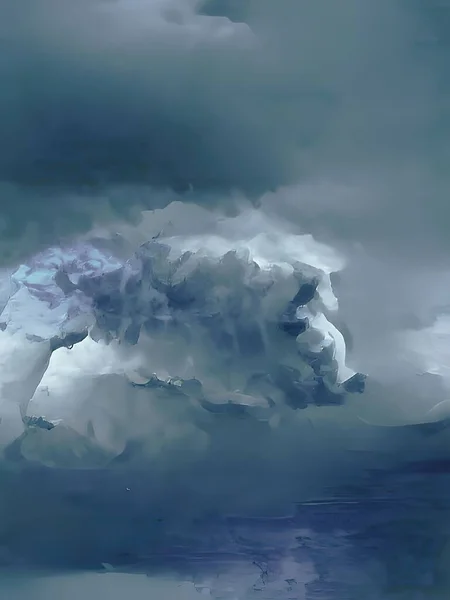 Desenho Mau Tempo Com Nuvens — Fotografia de Stock