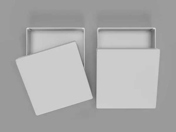 Ilustracja Renderowania Opakowania Białe Pudełko — Zdjęcie stockowe