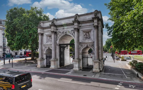 Eines Der Berühmtesten Wahrzeichen Londons Marble Arch Bei Tag — Stockfoto