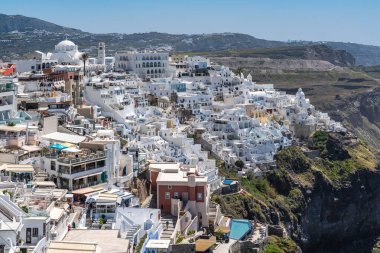 Yunanistan 'ın başkenti Caldera' ya bakan Santorini 'nin muhteşem panoramik manzarası