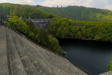Doğanın resmi ve göle giden merdivenler.