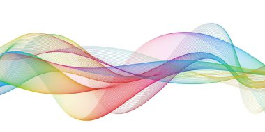 Beyaz arkaplandaki güzel renkli ses dalgası eğrisi. Tema teknolojisi için element