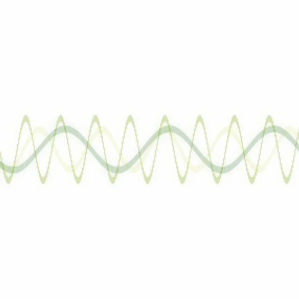 带平滑彩色波束的多色半色调多峰重叠波浪形谱背景下的动态乐声脉冲Sine波 — 图库照片