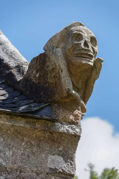 Sculpture Skull Sky Valley Saints Brittany France — Stock Photo, Image