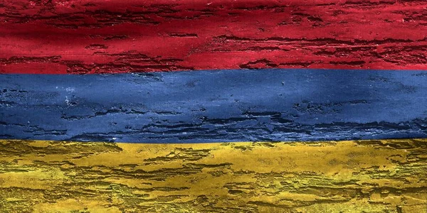 Una Ilustración Pintada Bandera Armenia Sobre Fondo Texturizado Pared —  Fotos de Stock