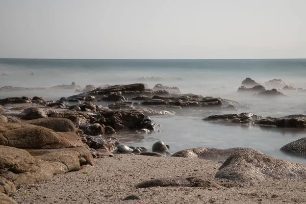 Prachtig Uitzicht Een Galicische Kust Kleine Steentjes Zee — Stockfoto