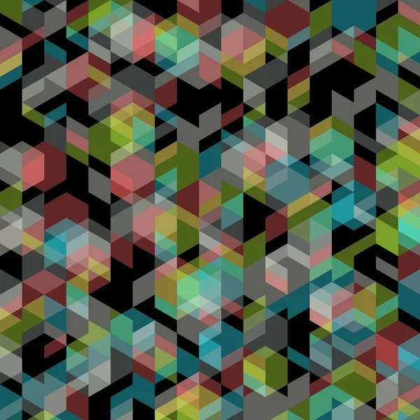 Abstrakte Dekorative Illustration Von Sechseckigen Und Dreieckigen Gittermosaiken Mit Mehrfarbigem — Stockfoto