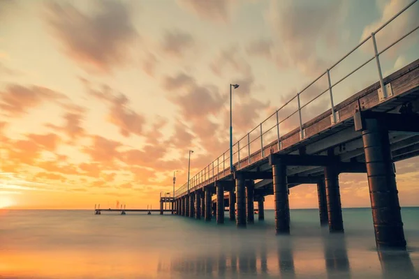 Perth Austra Daki Coogee Sahilinde Gün Batımı Uzun Pozlama — Stok fotoğraf