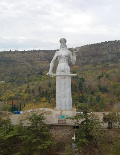 Vertical Shot Monument Mother Georgia Mountain Tbilisi Georgia — Stock Photo, Image