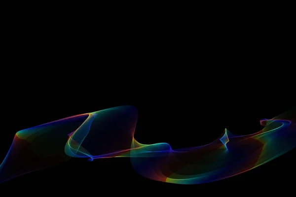 Ein Transparenter Farbenfroher Aquarellfluss Auf Schwarzem Hintergrund — Stockfoto