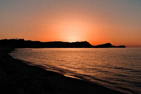Een Prachtig Uitzicht Zee Bij Zonsondergang Sidari Corfu Griekenland — Stockfoto
