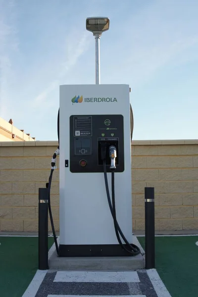 Iberdrola Electric Vehicle Charging Point Parking Area Spain — Stock Photo, Image