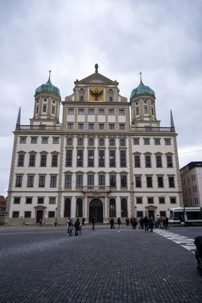 Vertikal Bild Augsburgs Stadshus Augsburg Tyskland — Stockfoto