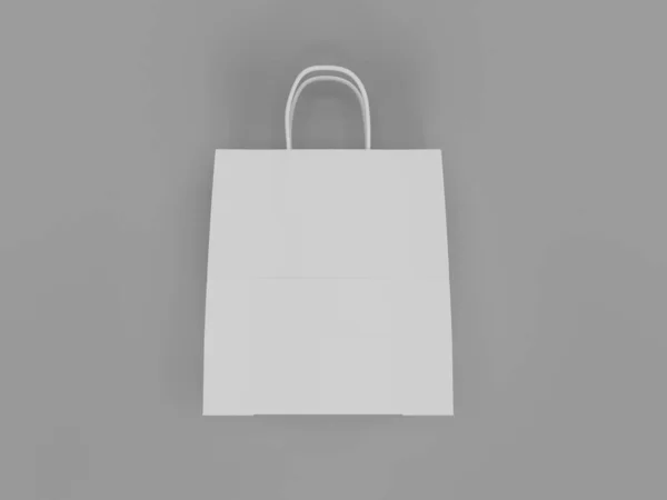 Illustrazione Rendering Delle Shopping Bag Bianche Uno Sfondo Solido — Foto Stock