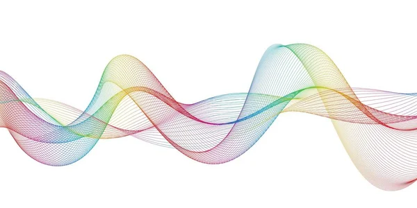 Mooie Kleurrijke Sound Wave Lijn Curve Witte Achtergrond Element Voor — Stockfoto