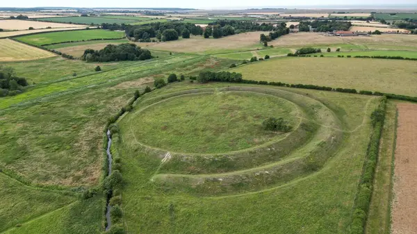 Zdjęcie Lotnicze Fortu Warham Camp Iron Age Warham Wielka Brytania — Zdjęcie stockowe