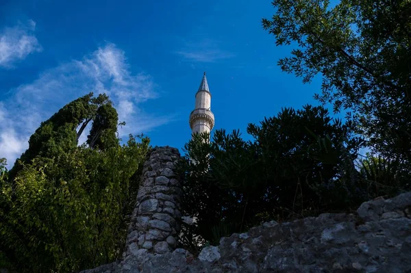 Uma Bela Cidade Histórica Cidade Velha Pocitelj Mesquita Bósnia Herzegovina — Fotografia de Stock