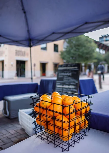 Egy Kosár Narancs San Antonio Texas Történelmi Gyöngy Piac Egyik — Stock Fotó