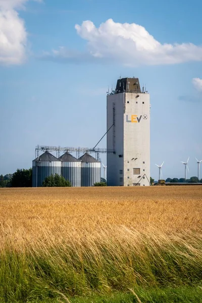 Deutschland Landwirtschaftliche Silos Gebäude Exterieur Lagerung Und Trocknung Von Getreide — Stockfoto