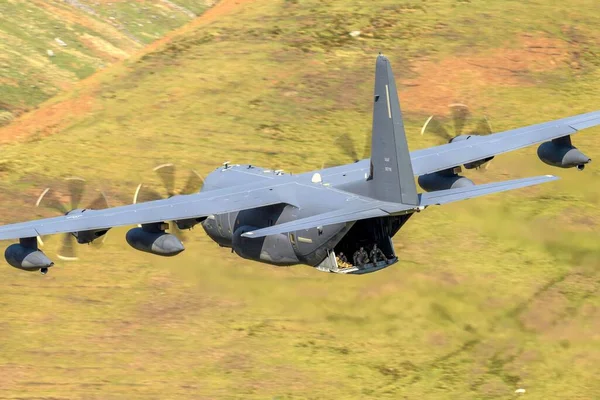 Een Close Van Lockheed Martin 130J Commando Een Vlucht Groene — Stockfoto