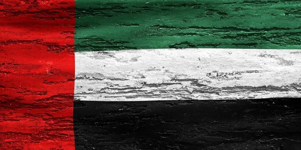 Malovaná Ilustrace Vlajky Spojených Arabských Emirátů Pozadí Texturou Stěny — Stock fotografie