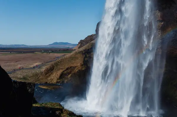 Skogafoss Waterfall Sunny Day Iceland — Stock Photo, Image