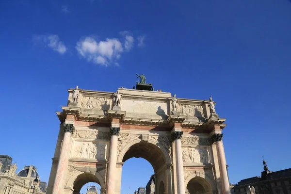 Eine Flache Aufnahme Des Designs Des Triumphbogens Paris Gegen Den — Stockfoto