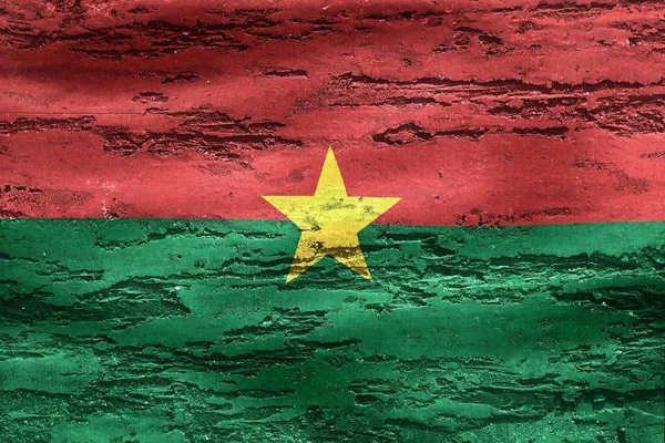 Een Geschilderde Illustratie Van Burkina Faso Vlag Een Muur Textuur — Stockfoto