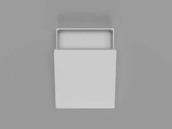 ホワイトボックスパッケージの3Dレンダリングイラスト — ストック写真