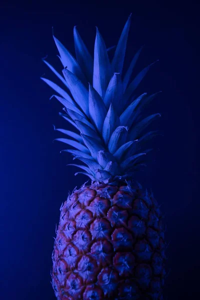 Vertical Shot Pineapple Dark Background — Stock Photo, Image