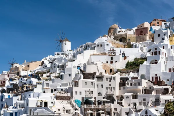 Scenic View Oia Its Typical Windmill White House Oia Top — Stock Photo, Image