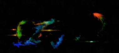 Ressamlık tarzında soyut dijital kalıplar - galaksiler ve nebulalar için suluboya parlak akrilik boya alanı kavramı