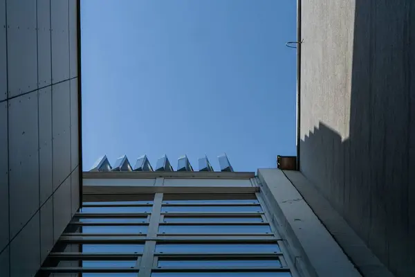 Низькокутний Знімок Стін Вікон Комерційного Будинку — стокове фото