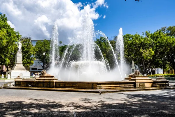 Szökőkutak Egy Parkban Ponce Puerto Rico — Stock Fotó