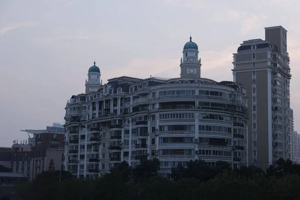 Piękny Widok Budynki Unikalną Architekturę Shanghai City — Zdjęcie stockowe