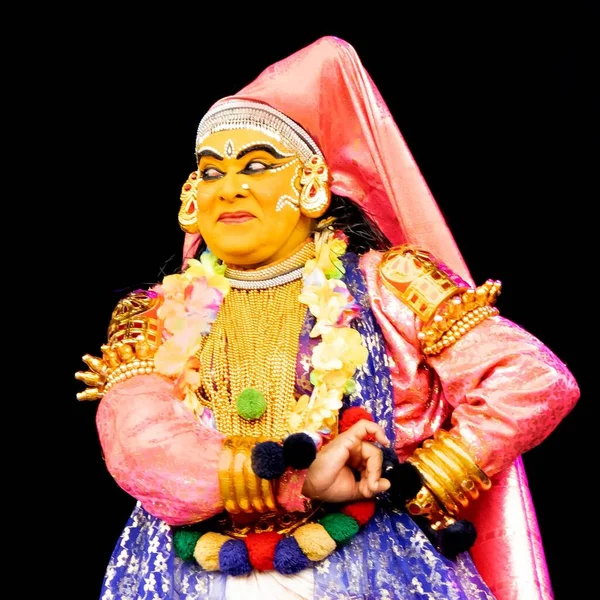 Uma Pessoa Com Traje Tradicional Indiano Máscara Festival Cultural Heritage — Fotografia de Stock
