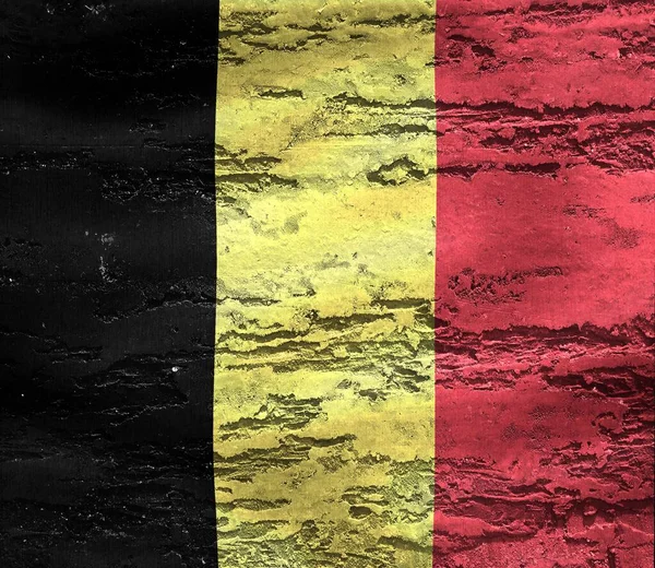 Ζωγραφική Απεικόνιση Της Βελγικής Σημαίας Φόντο Υφή Τοίχου — Φωτογραφία Αρχείου