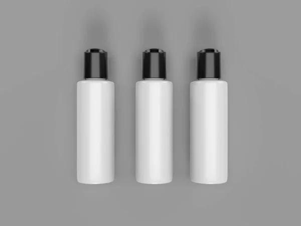 3本のスプレーボトルの3Dレンダリングイラスト — ストック写真