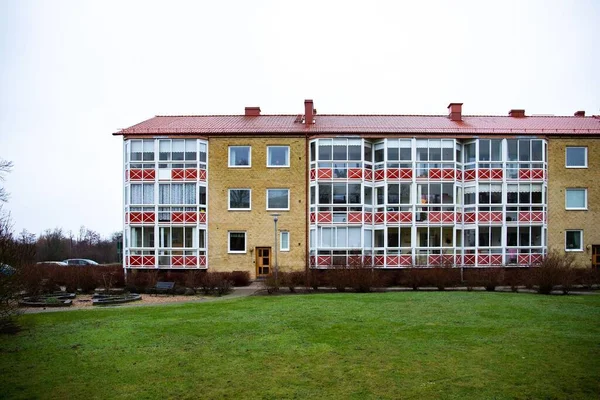 Immeuble Résidentiel Jaune Lund Suède — Photo