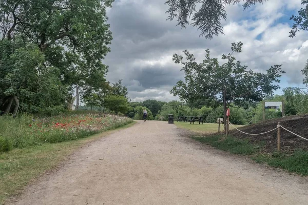 Staffordshire Lakeside Pathway Sunny Day Landscape Stoke Trent — Stock Photo, Image