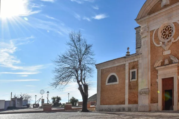 Der Sonnige Historische Stadtplatz Von Veroli Dorf Der Region Latium — Stockfoto